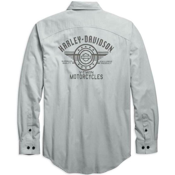 Harley-Davidson Micro-Perf Long Sleeve Button Up Shirt - Picture 2 of 5